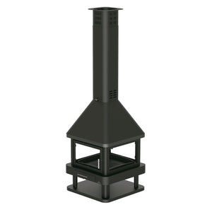 Bronpi - Huelva - 16kW Four-Sided Freestanding Wood Stove shown empty cutout on white background