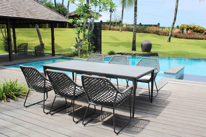 Skyline Design - Kona - 6 Seat Outdoor Dining Set with Serpent Table