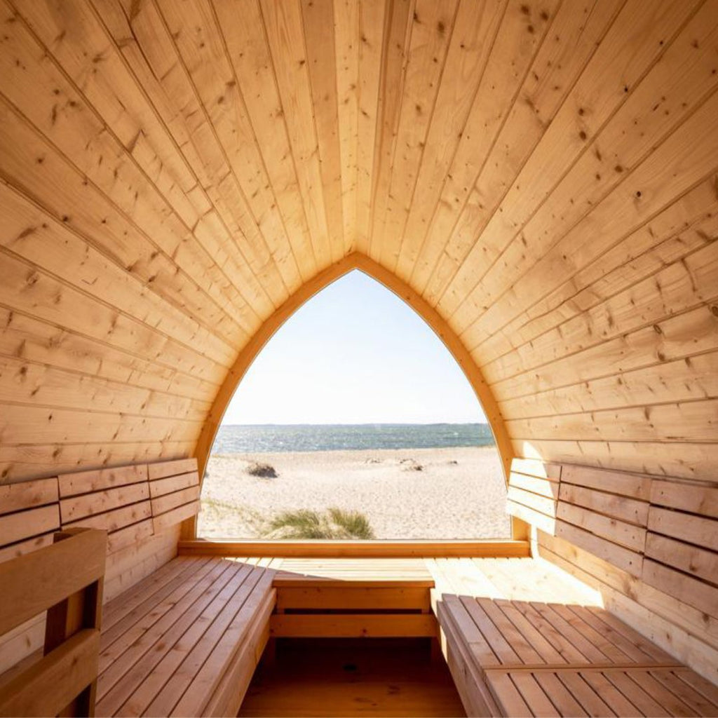 Leaf Shape Sauna with Rear Full Glass Window