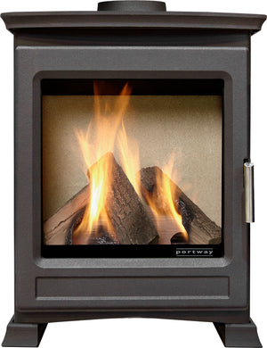 Portway - Luxima Deluxe Gas Stove - Cream Vermiculite Interior cutout