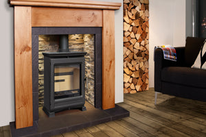 Portway Luxima Deluxe 5kW Multifuel Stove shown without flame