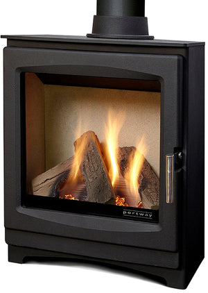 Portway - Luxima Gemma Contemporary 4.6kW Gas Stove - Cream Vermiculite Interior cutout