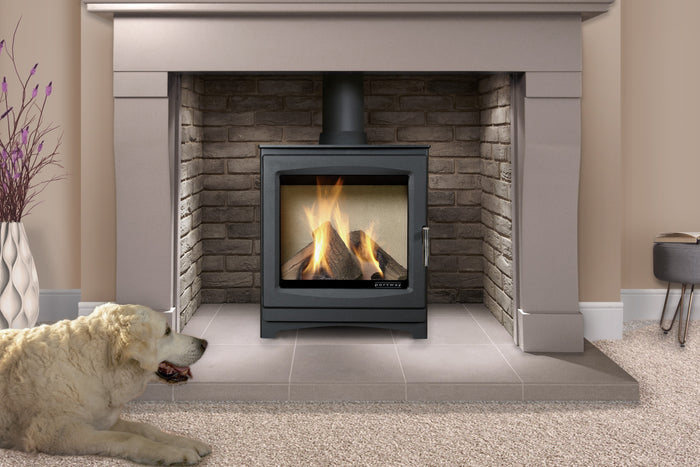 Portway - Luxima Gemma Contemporary 4.6kW Gas Stove - Cream Vermiculite Interior