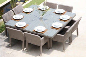 Skyline Design - Metz - 8 Seat Outdoor Dining Set with Square Table