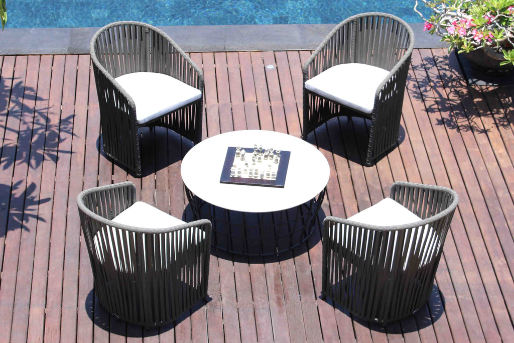 Skyline Design - Milano - 4 Seat Outdoor Lounge Set With Large Optik Coffee Table