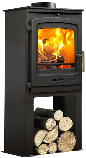 Portway - P1 Contemporary with High Legs - 5kW Multifuel Stove cutout