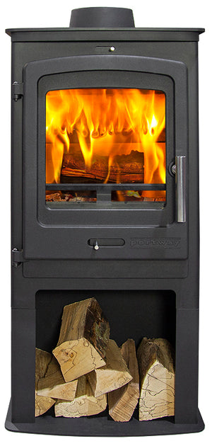 Portway - P1 Contemporary with Log Store - 4.9kW Multifuel Stove