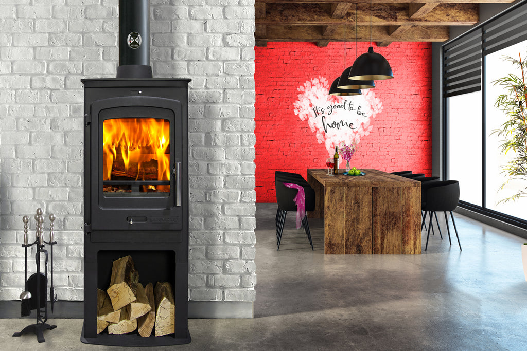 Portway - P1 Contemporary with Log Store - 4.9kW Multifuel Stove