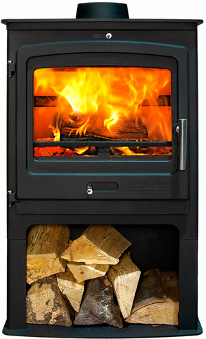 Portway - P2 Contemporary with Log Store - 8kW Multifuel Stove cutout