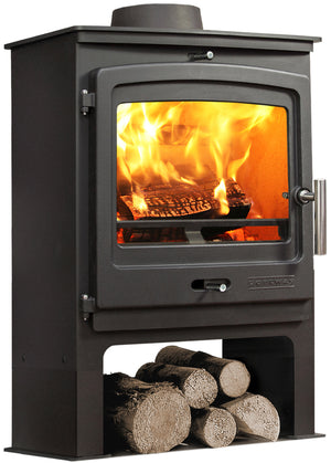 Portway - P2 Contemporary with Low Legs - 8kW Multifuel Stove cutout