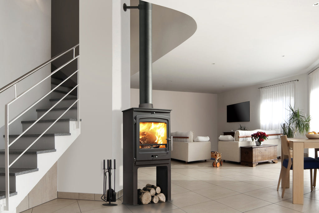 Portway - P2 Contemporary with High Legs - 8kW Multifuel Stove