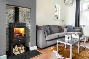 Portway - P2 Contemporary with Log Store - 8kW Multifuel Stove