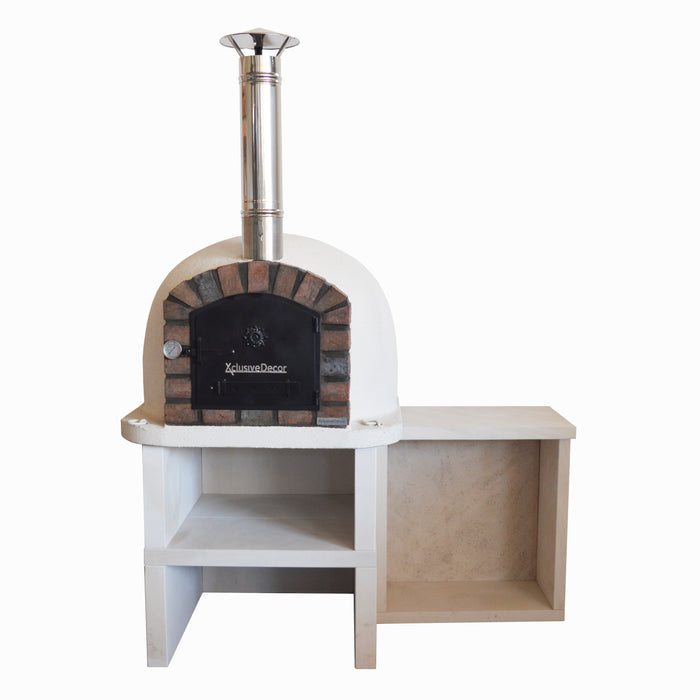 Xclusive Decor - Premier Wood Fired Pizza Oven with Stand and Side Table