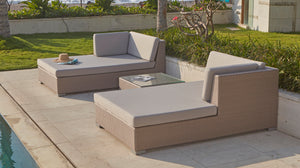 Skyline Design - Pacific -  2 Seat Outdoor Chaise Lounge Set with Side Table