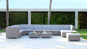 Skyline Design - Pacific -  7 Seat Outdoor Lounge Set with Ottoman and Coffee Tables