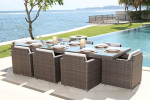 Skyline Design - Pacific - 8 Seat Outdoor Dining Set with Rectangle Dining Table