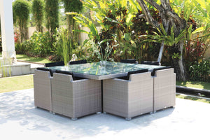 Skyline Design - Pacific - 8 Seat Outdoor Dining Set with Square Dining Table