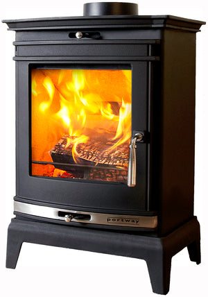 Portway - Rochester 5 - 4.9kW Multifuel Stove with Chrome Door Strip cutout