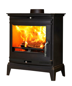 Portway - Rochester 7 - 7kW Multifuel Stove with Black Door Strip cutout