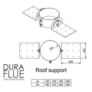 6” Insulated Twin Wall - Roof Support - Stainless Steel