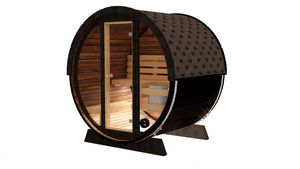 Terrace Sauna 160 with front glass wall