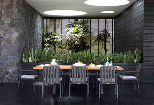 Skyline Design - Trinity - Carbon 8 Seat Outdoor Dining Set with Teak Alaska Table