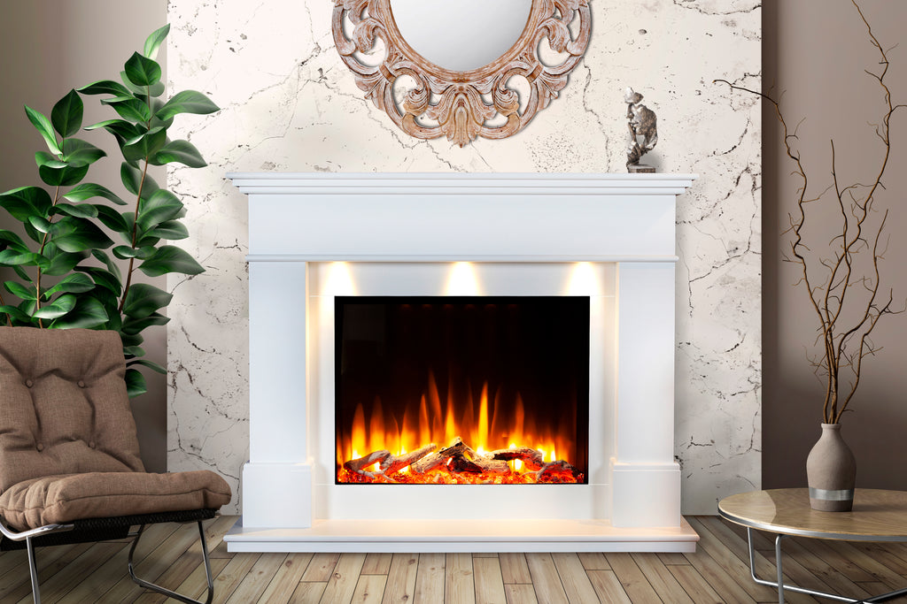 Celsi - Ultiflame VR Adour Aleesia Illumia - Smooth White Freestanding Suite