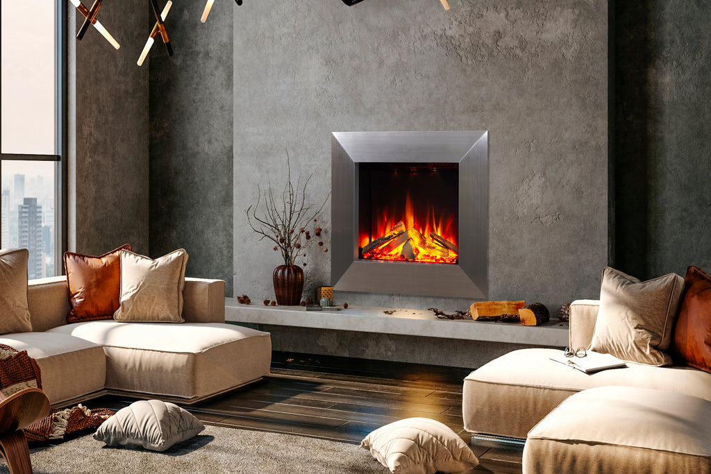 Celsi - Ultiflame Fires -  VR Impulse 22" Silver Wall Inset Electric Fire