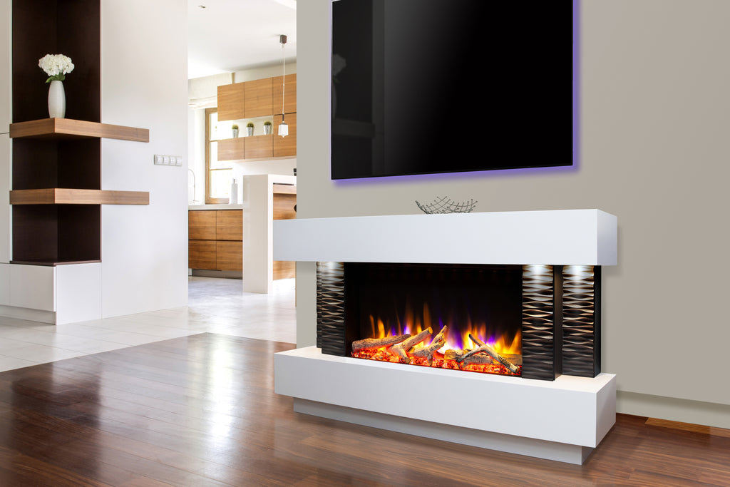 Celsi - Ultiflame VR Toronto 800 Illumia- Textured Black and White Freestanding Suite