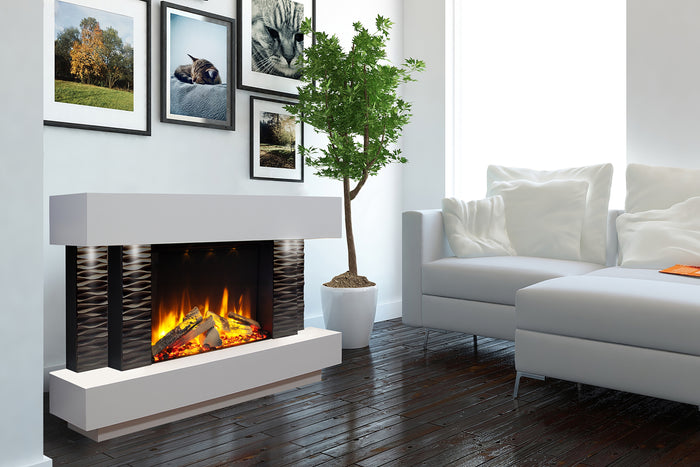 Celsi - Ultiflame VR Toronto S-600 Illumia - Textured Black and White Freestanding Suite