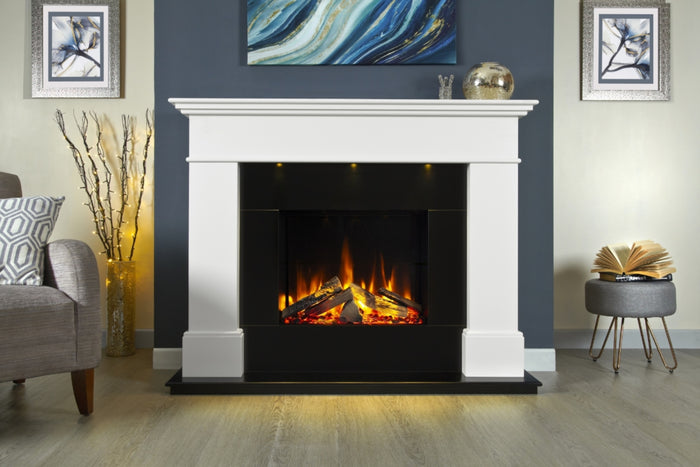 Celsi - Ultiflame VR Adour S-600 Illumia - Black Hearth Smooth White Freestanding Suite