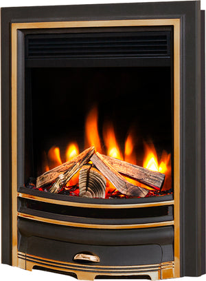 Celsi - Ultiflame Fires - VR Arcadia Black & Gold Hearth Mounted Electric Fire