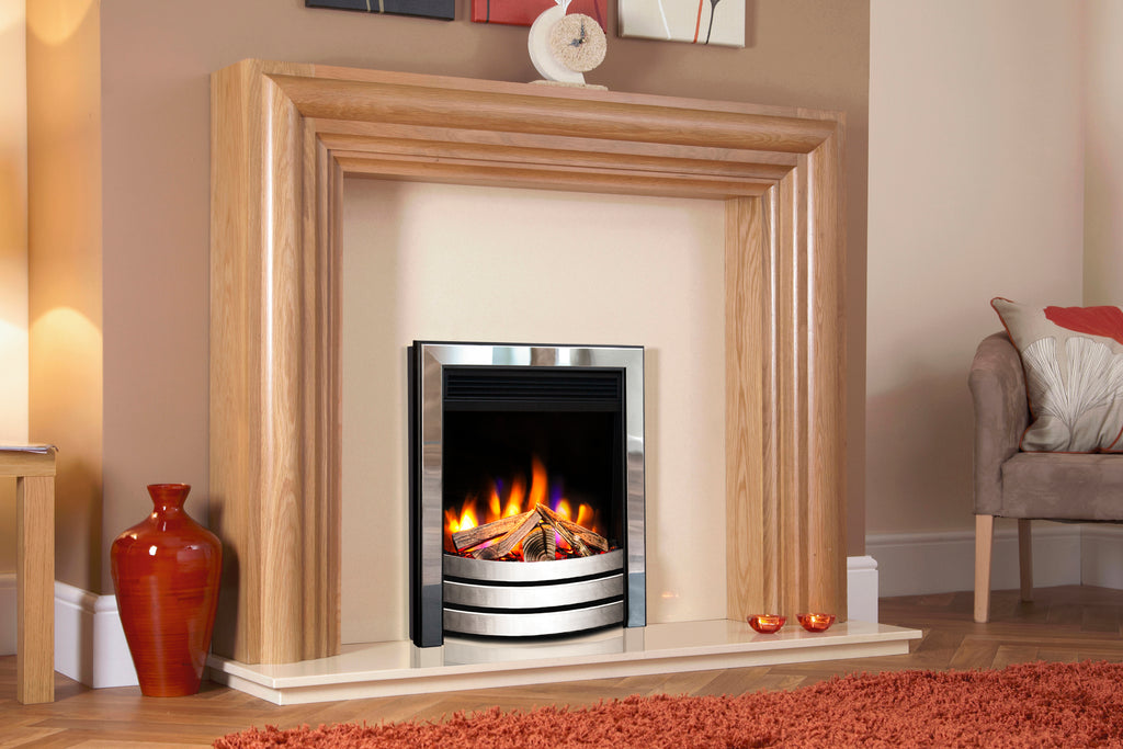 Celsi - Ultiflame Fires - VR Designer Chrome Hearth Mounted Electric Fire
