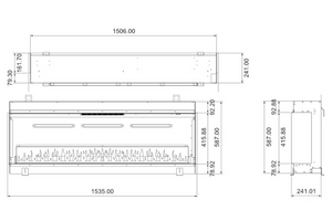 Woodford - Thea 1500 Slim Line - Electric Fire for Media Walls