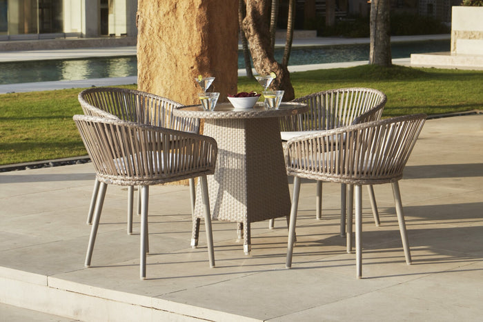 Skyline Design - Valetti - 4 Seat Outdoor Dining Set with Small Round Tivoli Bistro Table