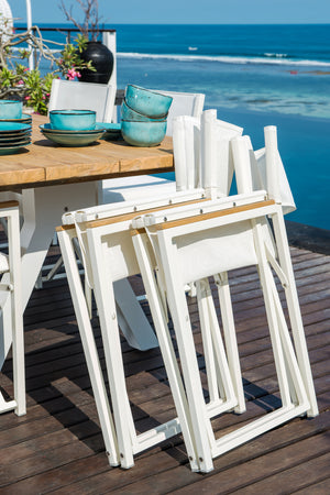 Skyline Design - Venice - White 8 Seat Outdoor Dining Set with Alaska White Rectangle Dining Table