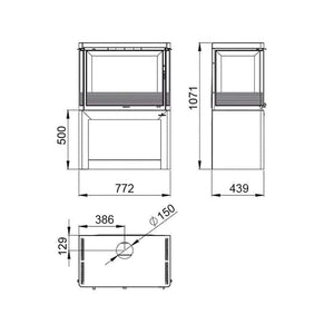 Bronpi - Versalles - 13kW Freestanding Wood Stove dimensions