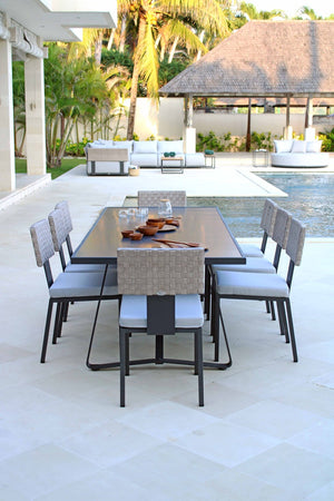 Skyline Design - Windsor - Carbon 8 Seat Outdoor Dining Set with Horizon Table