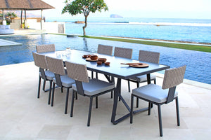 Skyline Design - Windsor - Carbon 8 Seat Outdoor Dining Set with Horizon Table