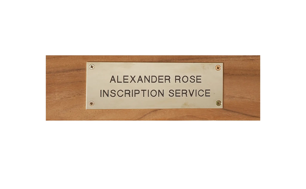 Alexander Rose - Bench Engravings Engraved Stainless Steel Plaque