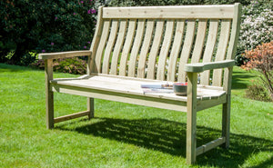 Alexander Rose - Pine High Back 3 Seat Bench 5ft