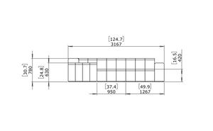 Blinde Design Connect Modular 5 L-Sectional Flanelle
