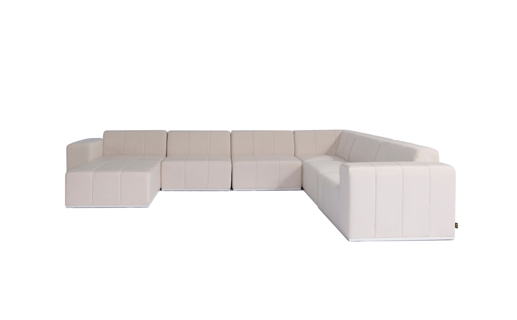 Blinde Design Connect Modular 7 U-Sofa Chaise Sectional Canvas