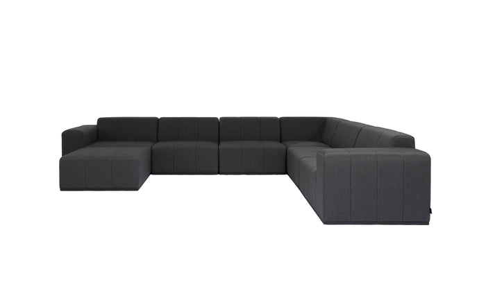 Blinde Design Connect Modular 7 U-Sofa Chaise Sectional Sooty