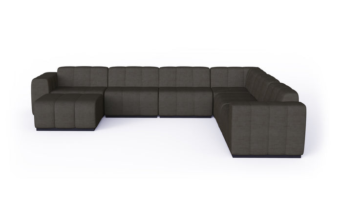 Blinde Design Connect Modular 7 U-Sofa Chaise Sectional Flanelle