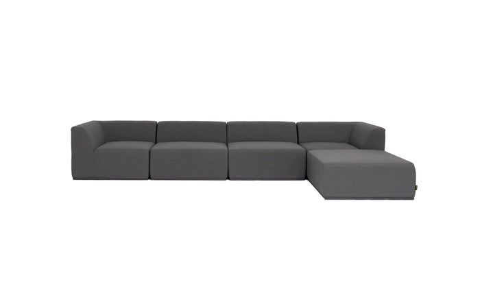Blinde Design Relax Modular 5 Sofa Chaise Flanelle