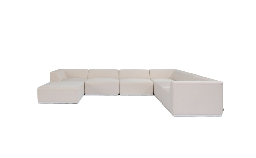 Blinde Design Relax Modular 7 U-Sofa Chaise Sectional Canvas