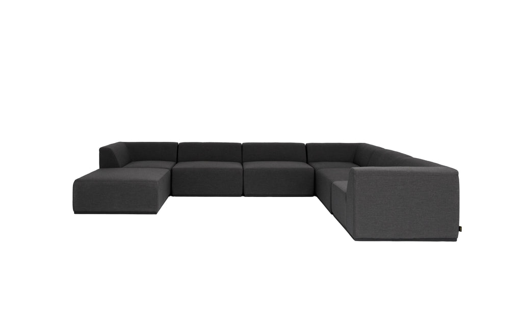 Blinde Design Relax Modular 7 U-Sofa Chaise Sectional Sooty