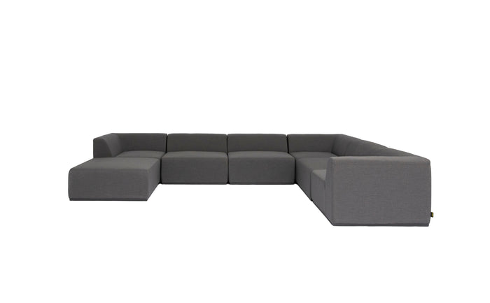 Blinde Design Relax Modular 7 U-Sofa Chaise Sectional Flanelle