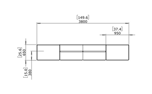 Blinde Design Relax Modular 8 U-Sofa Sectional Sooty